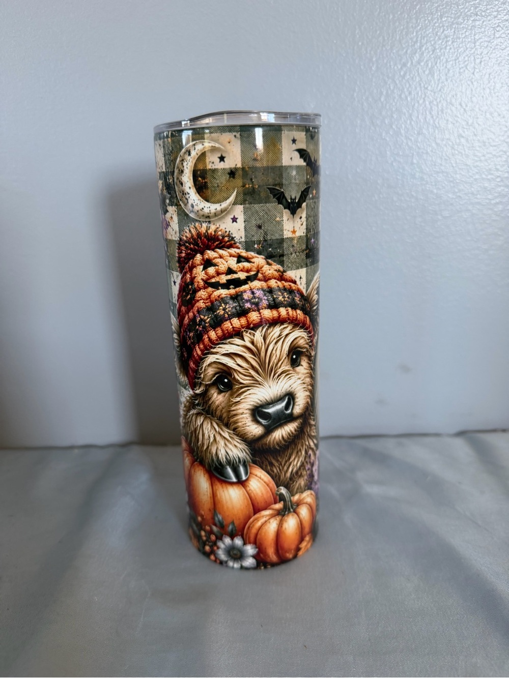 Cozy Bear with Pumpkins Art Print - Orange Accent